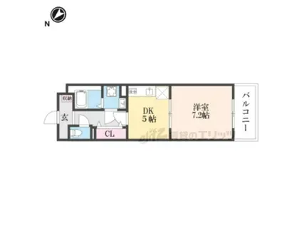 ヴィラ デュース(1DK/3階)の間取り写真