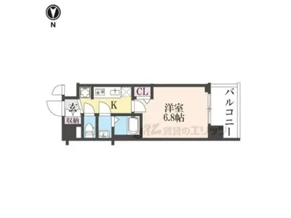 プレサンス 京都室町通 紫水(1K/4階)の間取り写真