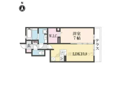 アーク B棟(1LDK/1階)の間取り写真