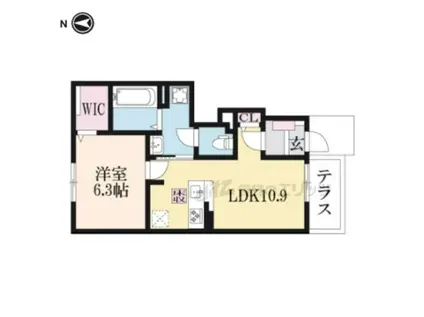 メゾンドカルム(1LDK/1階)の間取り写真