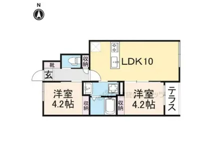 ステイザテラス王寺(2LDK/1階)の間取り写真