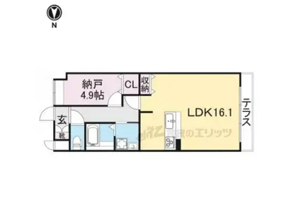 ヤマノテ プラッツ(1LDK/1階)の間取り写真