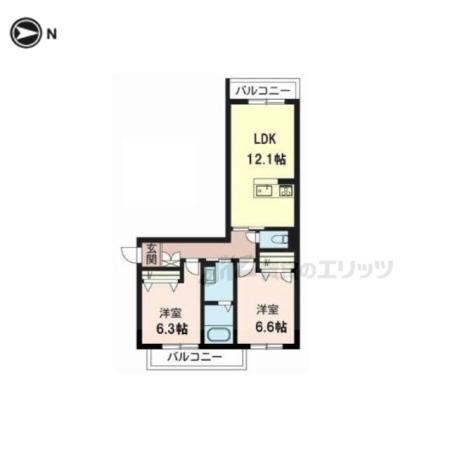 シャーメゾンFUJIMOTO(2LDK/3階)の間取り写真