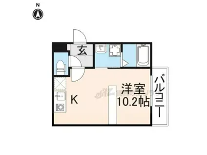 ステイザハウス王寺(1DK/3階)の間取り写真