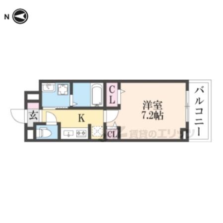 RELA FORT(1K/2階)の間取り写真