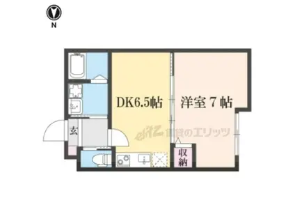 フォルトゥーナ打出浜(1DK/1階)の間取り写真