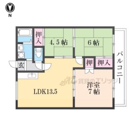 サンファーストウエダ(3LDK/2階)の間取り写真
