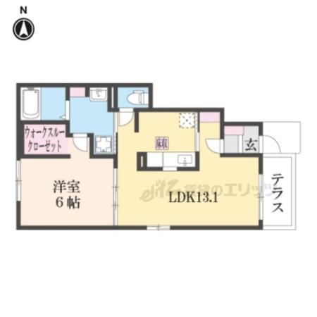 ティート(1LDK/1階)の間取り写真