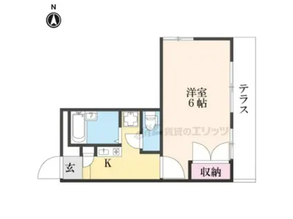 レオパレスルピナス(1K/1階)の間取り写真