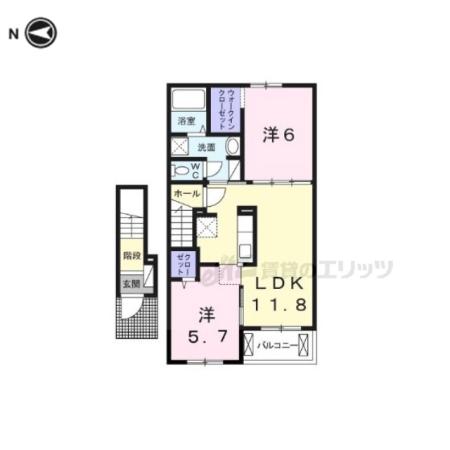 ディア ステージ (2LDK/2階)の間取り写真