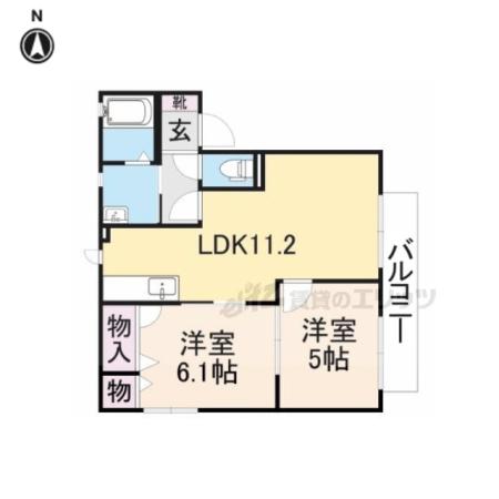 ソルビエント(2LDK/2階)の間取り写真