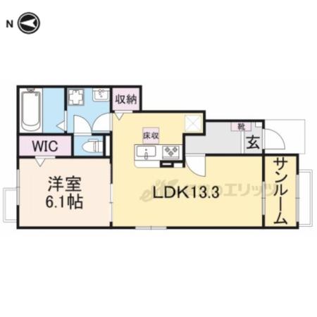 カーサミランダ(1LDK/1階)の間取り写真