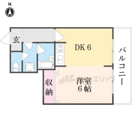 ルミエール御池(1DK/4階)の間取り写真