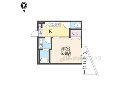 ALEGRIA京都九条(1K/2階)の間取り写真