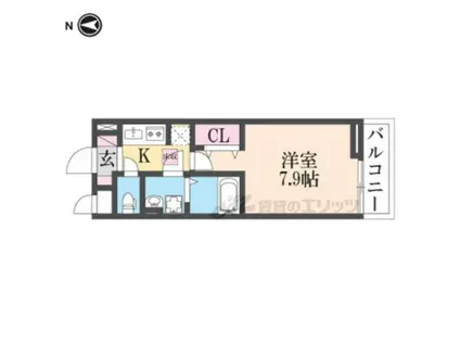 カーサララ(1K/2階)の間取り写真