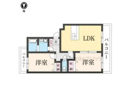 ラ・メゾンAOYAMA(2LDK/2階)の間取り写真