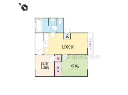 Bコーポハマダ(2LDK/2階)の間取り写真