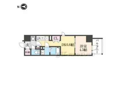 エステムコート京都ステーション(1DK/4階)の間取り写真