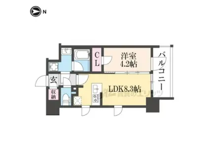 エステムコート京都ステーション(1LDK/7階)の間取り写真