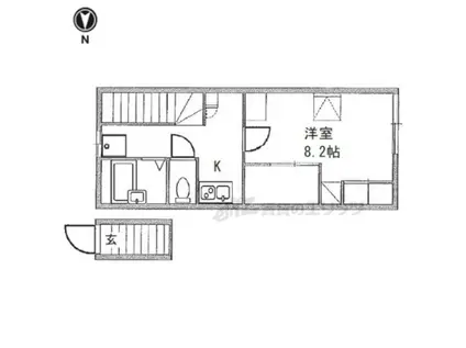 レオパレスオアシス(1K/2階)の間取り写真