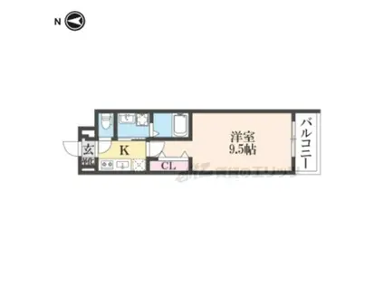 ガルデニア (1K/3階)の間取り写真