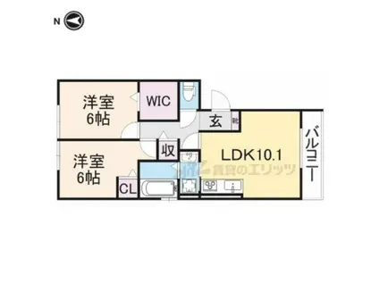 MON REVE(2LDK/2階)の間取り写真