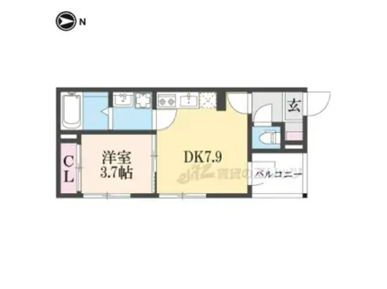 LE CIEL(1LDK/2階)の間取り写真