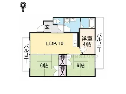 第2サンコウハイツ(3LDK/3階)の間取り写真