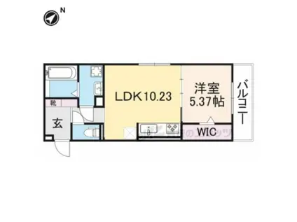 カノン蓮池(1LDK/2階)の間取り写真