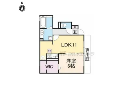 エコヴィル巻口 B棟(1LDK/1階)の間取り写真