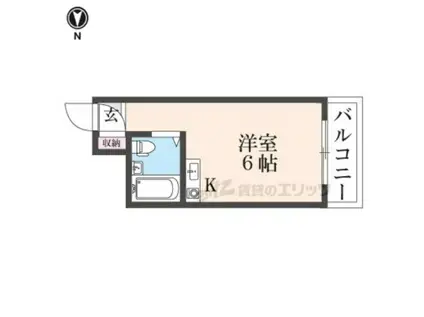 RENATUS大和高田(ワンルーム/4階)の間取り写真