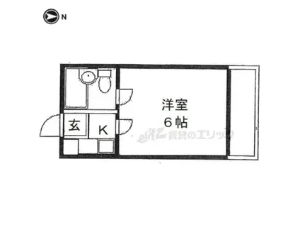 コーポ諏訪西大寺(1K/2階)の間取り写真