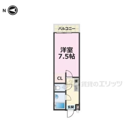 サンダ館(1K/1階)の間取り写真