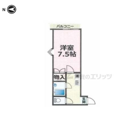 サンダ館(1K/1階)の間取り写真