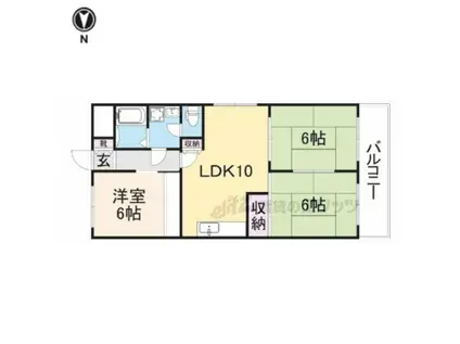 第6サンコウヒルズ西館(3LDK/3階)の間取り写真