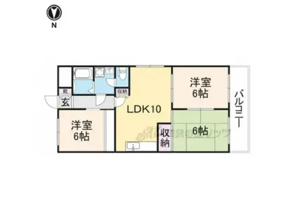 第6サンコウヒルズ西館(3LDK/5階)の間取り写真