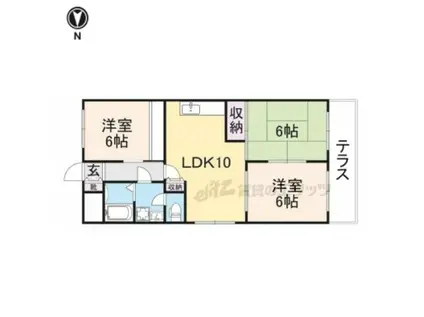 第6サンコウヒルズ西館(3LDK/1階)の間取り写真