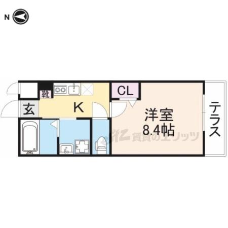 ラフィーネ(1K/1階)の間取り写真