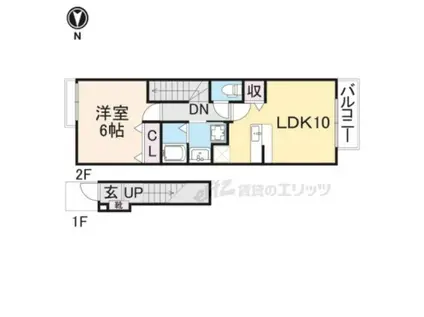 プロムナード(1LDK/2階)の間取り写真