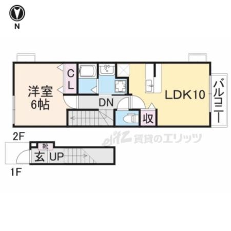 プロムナード(1LDK/2階)の間取り写真