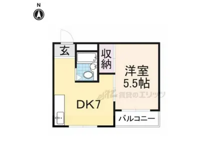 米田マンション(1DK/2階)の間取り写真