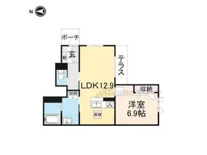 シャーメゾン アミークス(1LDK/1階)の間取り写真