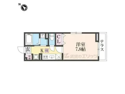 サンセール寝屋川(1K/1階)の間取り写真