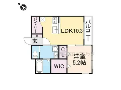 マイ・スイート・ホーム壱乃穂(1LDK/3階)の間取り写真