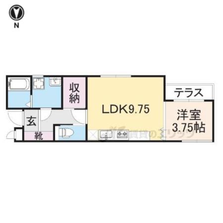 クレドールK(1LDK/1階)の間取り写真