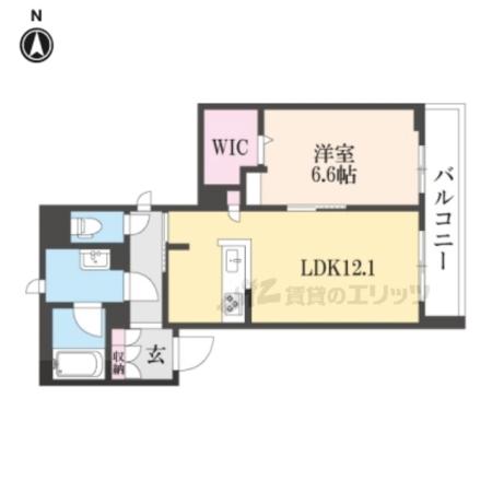 シャーメゾン京都西七条(1LDK/2階)の間取り写真