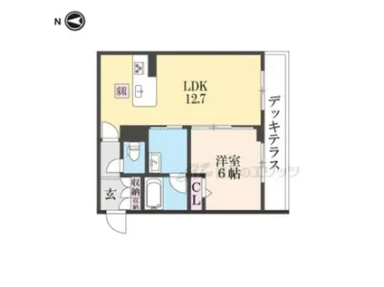 クオレール(1LDK/1階)の間取り写真