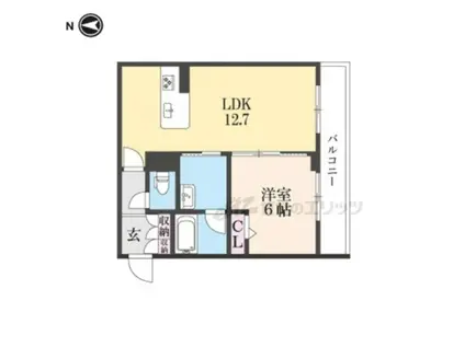 クオレール(1LDK/3階)の間取り写真