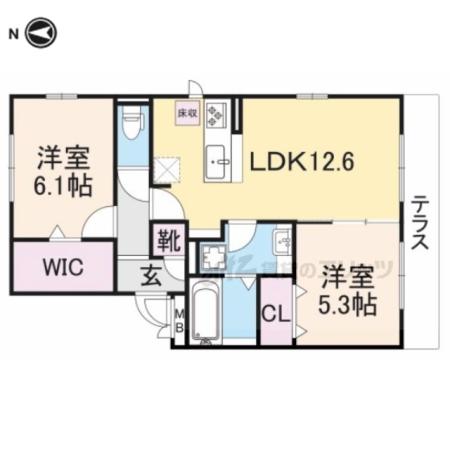 FORTE(2LDK/1階)の間取り写真