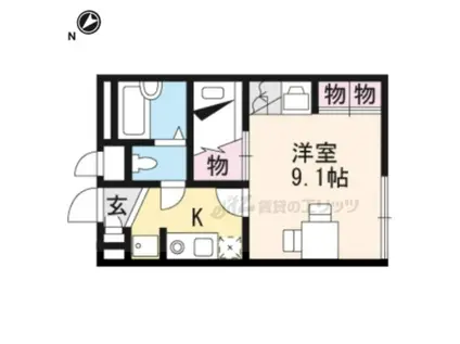 レオパレス佐和山(1K/1階)の間取り写真
